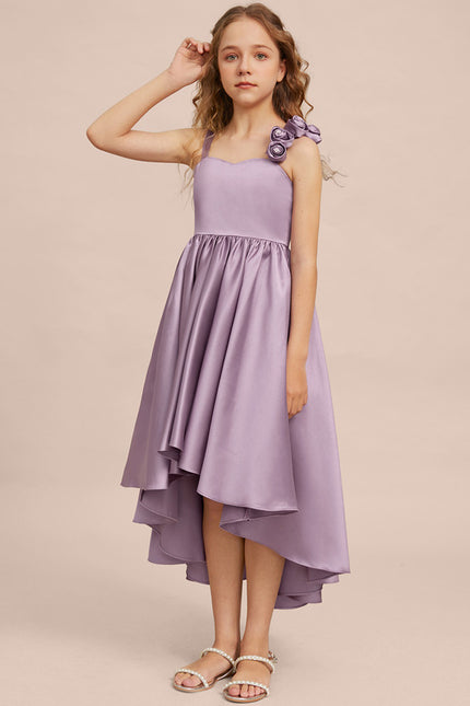 Robe Asymétrique Satin Lilas 3D - gallery 6
