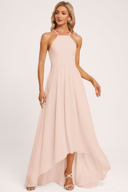 Robe Asymétrique Mousseline Saumon - gallery 2