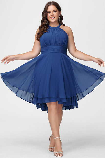 Robe Asymétrique Mousseline Prune - gallery 5