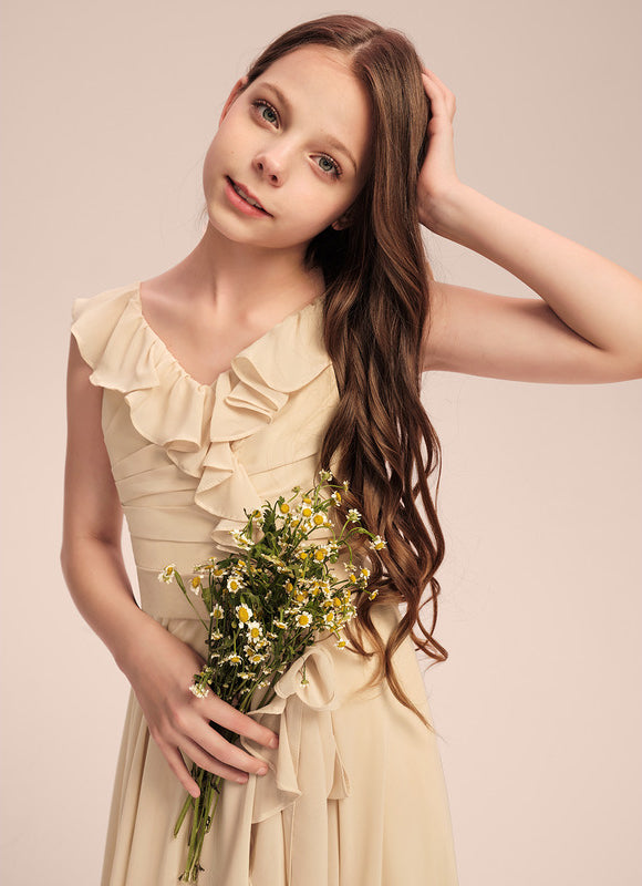 Robe Asymétrique Flottante Beige - gallery 1