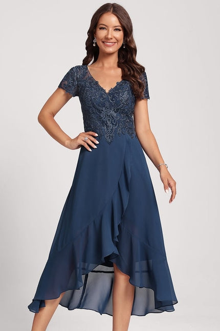 Robe Asymétrique Fluide Dentelle - gallery 3