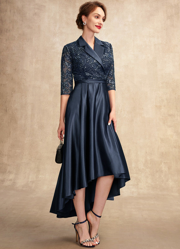 Robe Asymétrique Satinée Nuit - gallery 5