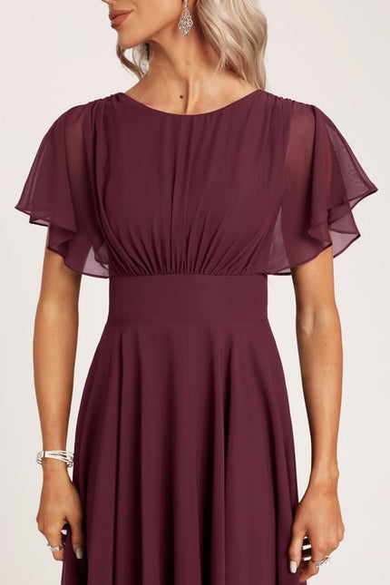 Robe Asymétrique Fluide À Volants - gallery 4