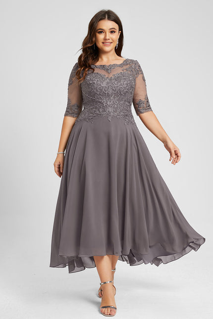 Robe Asymétrique Mère Élégante - gallery 7