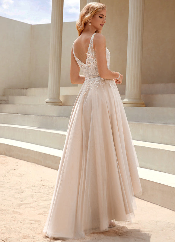 Robe Asymétrique Tulle Nude - gallery 2