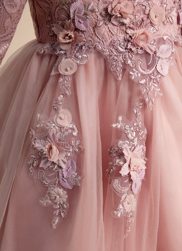 Robe Asymétrique Tulle Fleurie - gallery 6