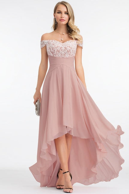 Robe Asymétrique Rose Délicate - gallery 2