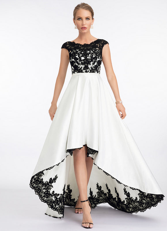 Robe Asymétrique Élégante Bicolore - gallery 4