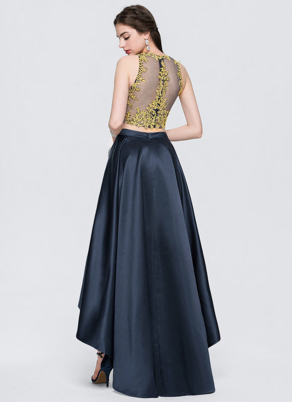 Robe Asymétrique Satinée Éclatante - gallery 3