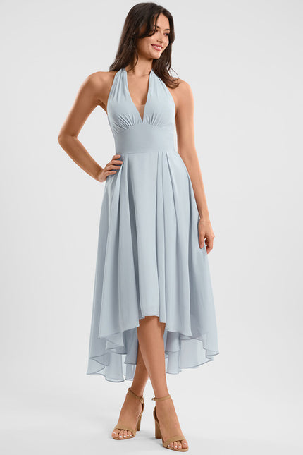 Robe Asymétrique Fluide Vert Pâle - gallery 2