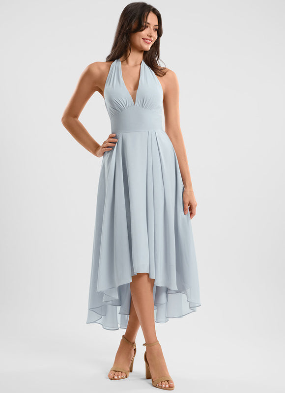 Robe Asymétrique Fluide Vert Pâle - gallery 2