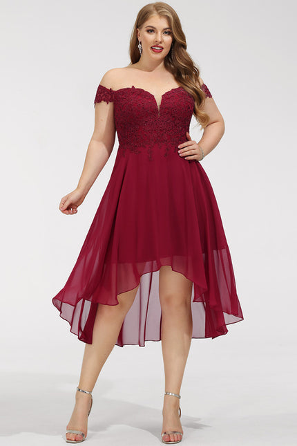 Robe Asymétrique Cocktail Bordeaux - gallery 5