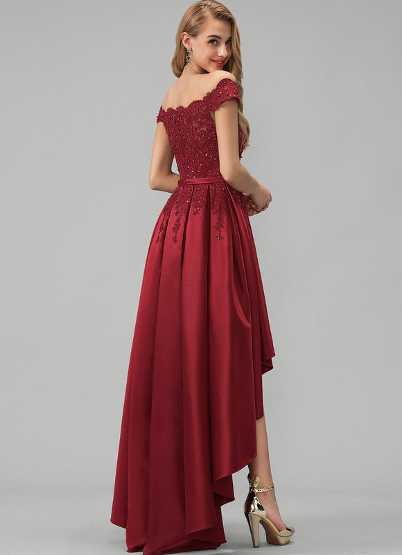 Robe Asymétrique Soirée Asymétrique Satin - gallery 3