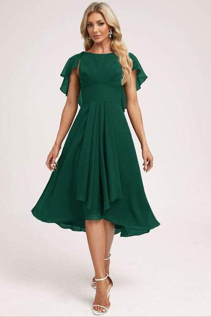 Robe Asymétrique Fluide À Volants