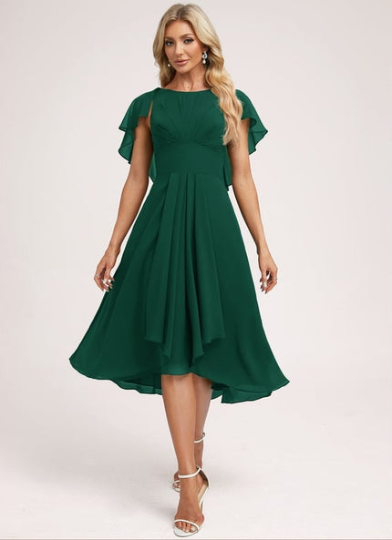 Robe Asymétrique Fluide À Volants