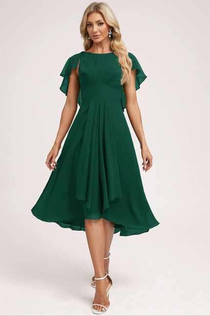 Robe Asymétrique Mousseline Prune