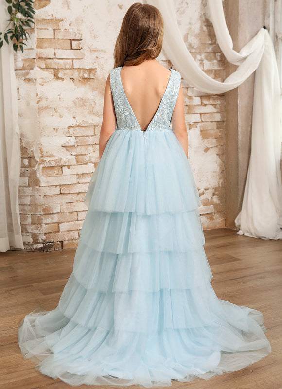 Robe En Tulle Drapée Asymétrique - gallery 2