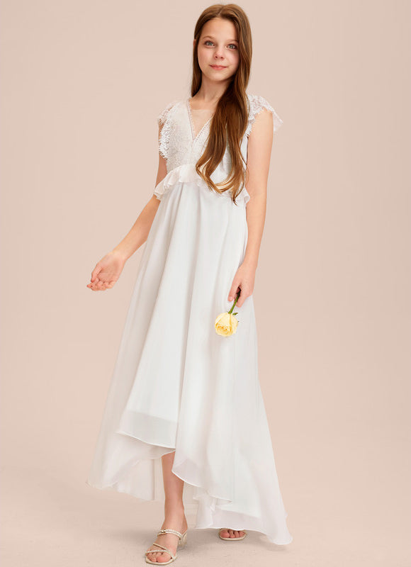 Robe Blanche Asymétrique Mariage - gallery 4