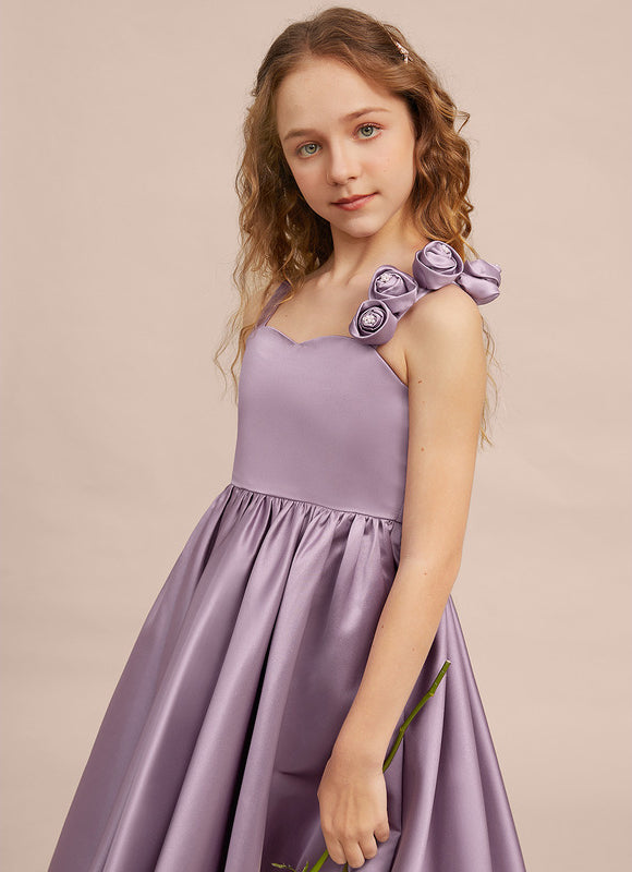 Robe Asymétrique Satin Lilas 3D - gallery 3