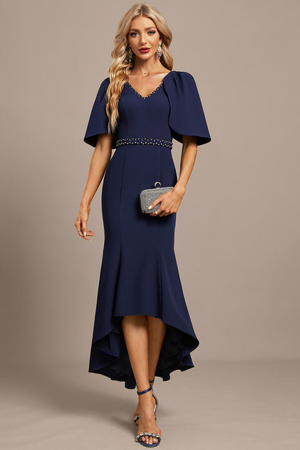 Robe Asymétrique Sirène Bleu Nuit - gallery 1