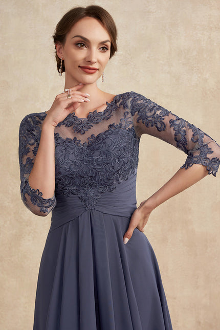 Robe Asymétrique Dentelle Lavande - gallery 5