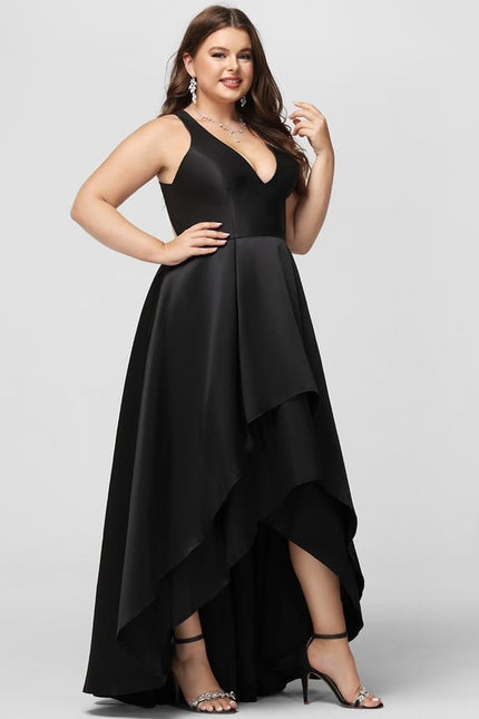Robe Asymétrique Satin Noir - gallery 6