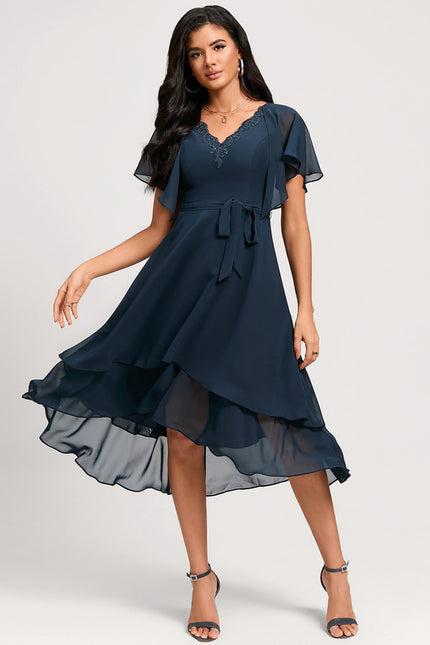 Robe Asymétrique Fluide Dentelle - gallery 3