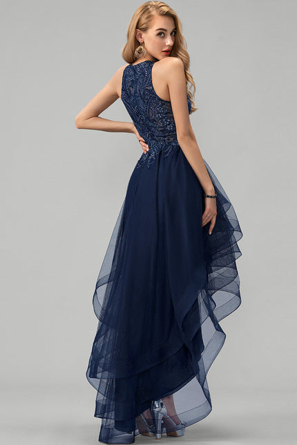 Robe Asymétrique Tulle Ondulée - gallery 1