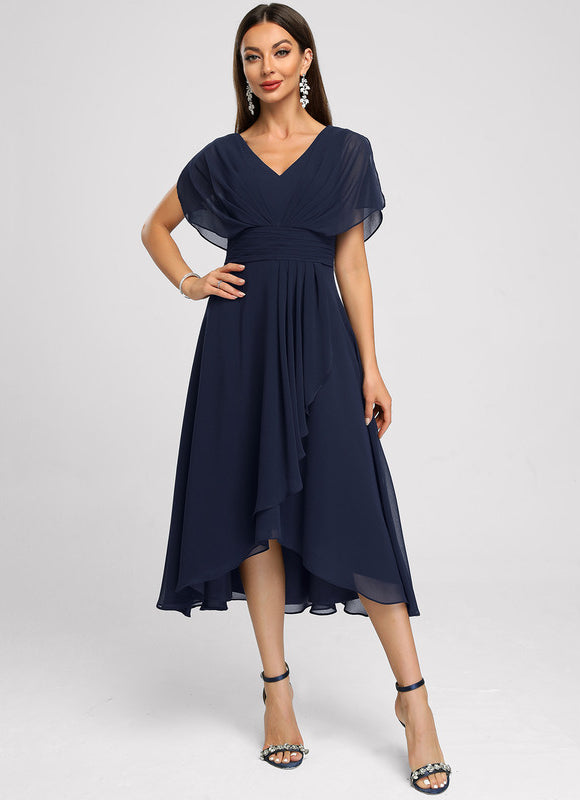 Robe Asymétrique Fluide Vert Pâle - gallery 2
