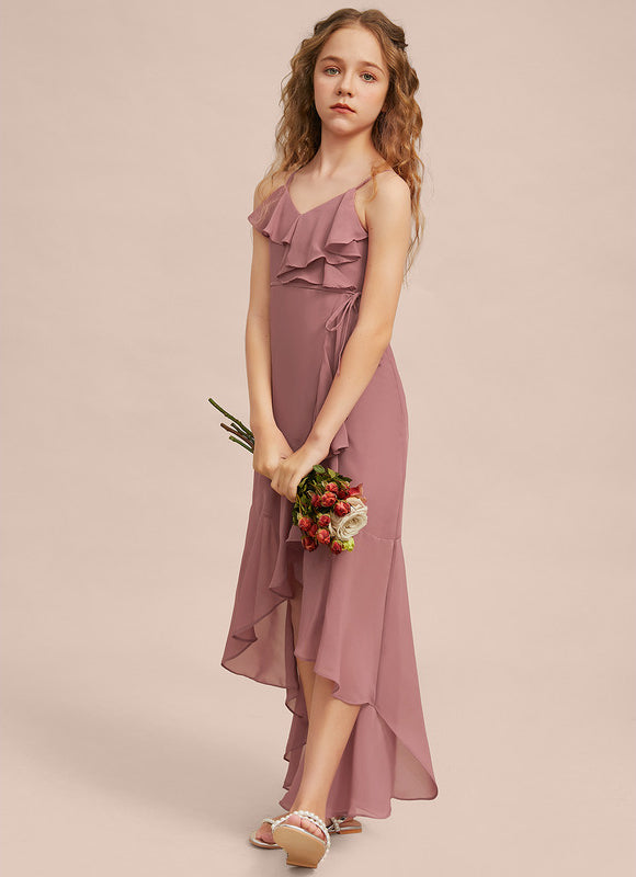 Robe Asymétrique Fluide Rose Poudré - gallery 6