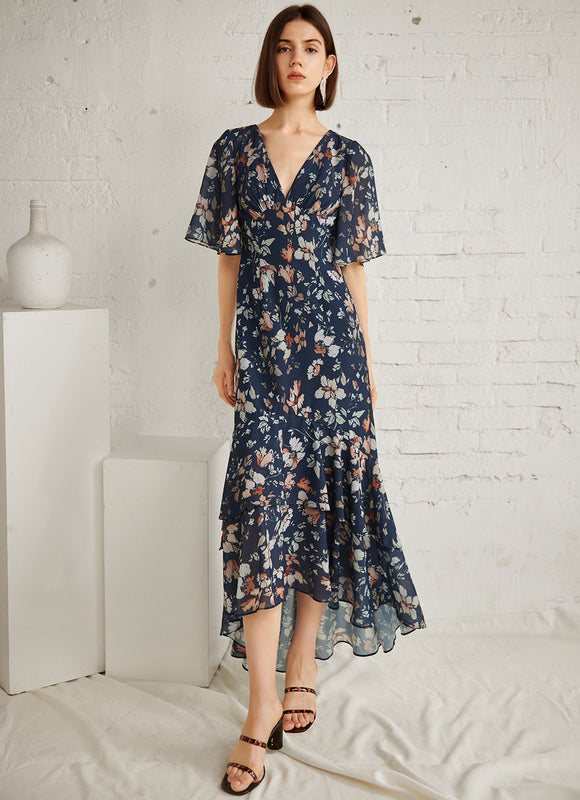 Robe Asymétrique Maxi Vaporeuse