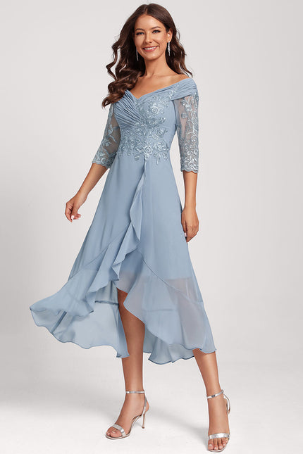 Robe Asymétrique Soirée Brodée - gallery 3