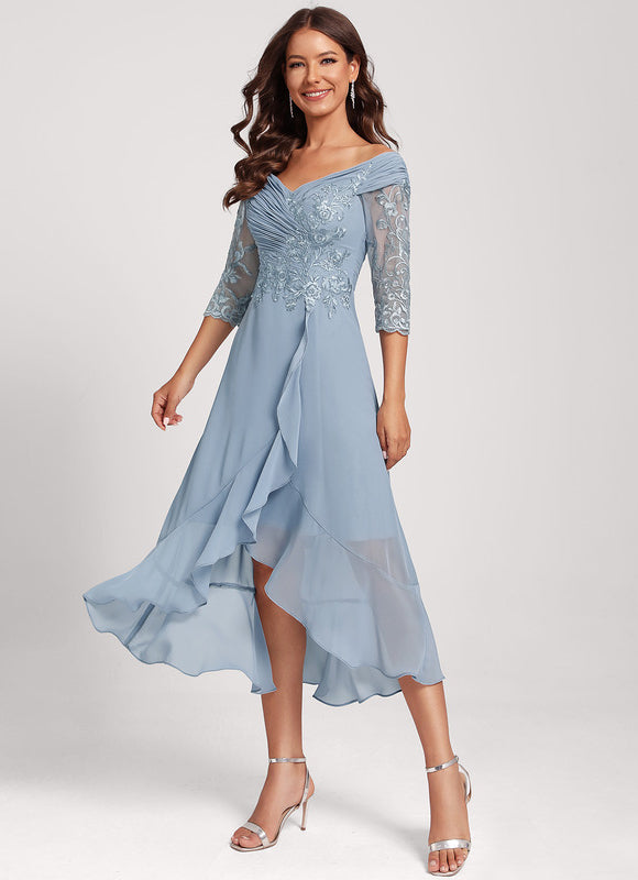 Robe Asymétrique Soirée Brodée - gallery 3