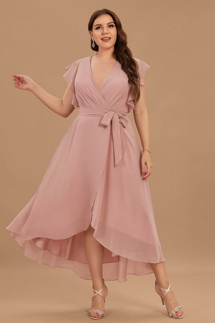 Robe Asymétrique Fluide Vert Pâle - gallery 4
