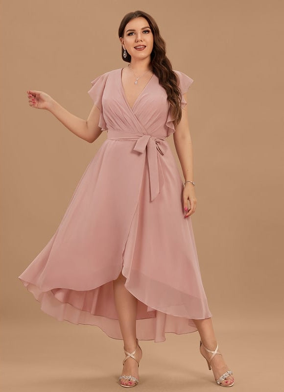 Robe Asymétrique Fluide Vert Pâle - gallery 4