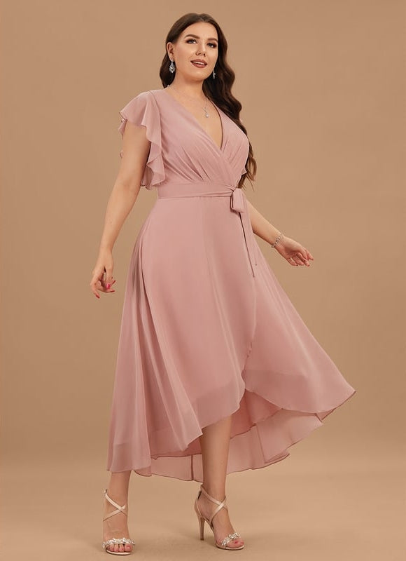 Robe Asymétrique Fluide Vert Pâle - gallery 9