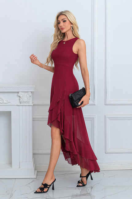 Robe Asymétrique Maxi Élasthanne Volants - gallery 2