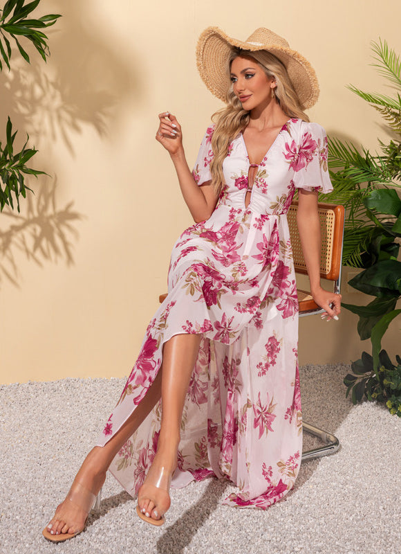 Robe Asymétrique Maxi Vaporeuse - gallery 5