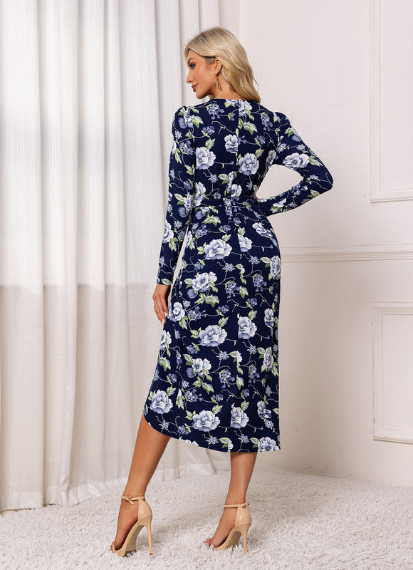Robe Asymétrique Florale Élégante - gallery 1