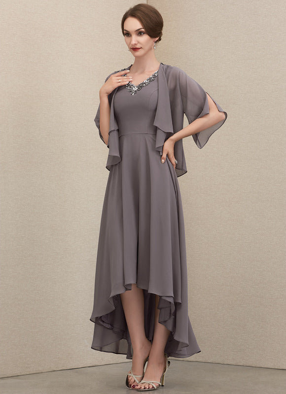 Robe Asymétrique Fluide Argentée - gallery 2