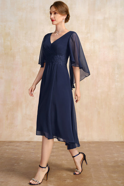 Robe Asymétrique Fluide Marine Élégante - gallery 3