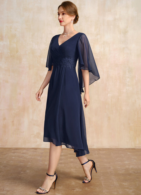 Robe Asymétrique Fluide Marine Élégante - gallery 3