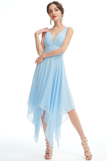 Robe Asymétrique Fluide Vert Pâle - gallery 4