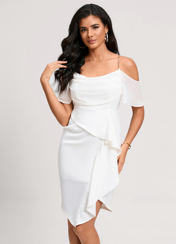 Robe Asymétrique Élégante À Volants