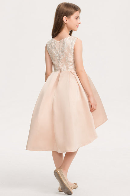 Robe Asymétrique En Satin Perlée - gallery 1