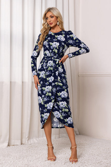 Robe Asymétrique Florale Élégante - gallery 2