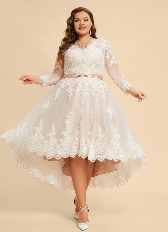 Robe Asymétrique Dentelle Champêtre - gallery 5