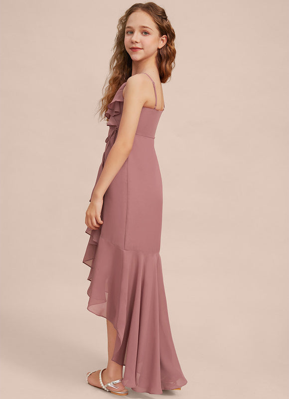 Robe Asymétrique Fluide Rose Poudré - gallery 3