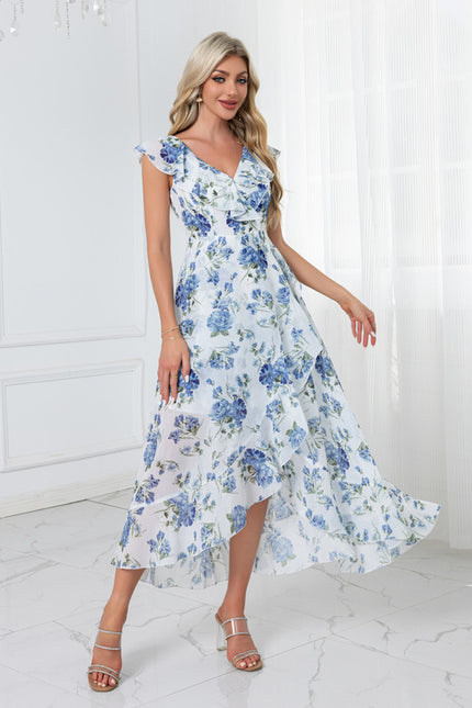 Robe Asymétrique Fleurie Midi - gallery 3