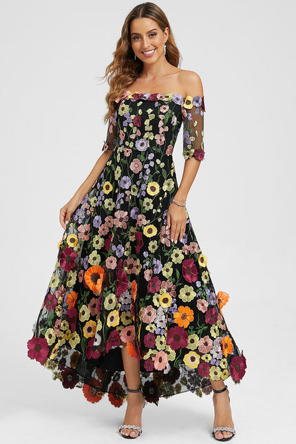 Robe Asymétrique Étoffe Florale